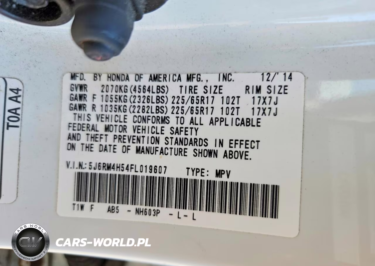 2015 Honda Cr-V Ex VIN:5J6RM4H54FL019607 - 14