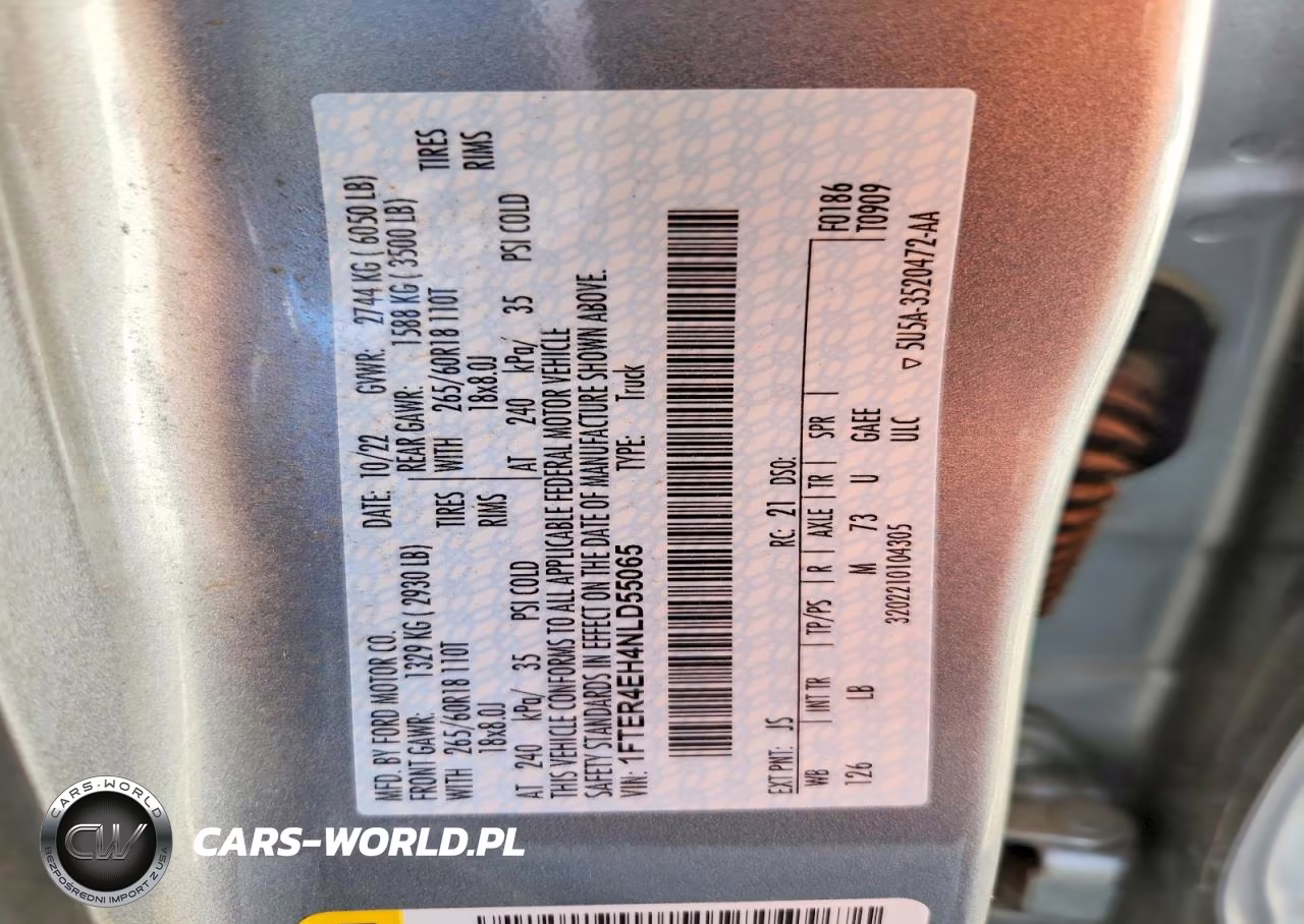 2022 Ford Ranger VIN:1FTER4EH4NLD55065 - 12