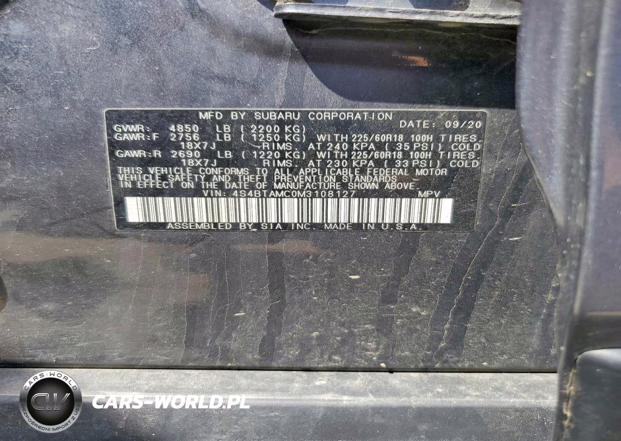 2021 Subaru Outback Limited VIN:4S4BTAMC0M3108127 - 14