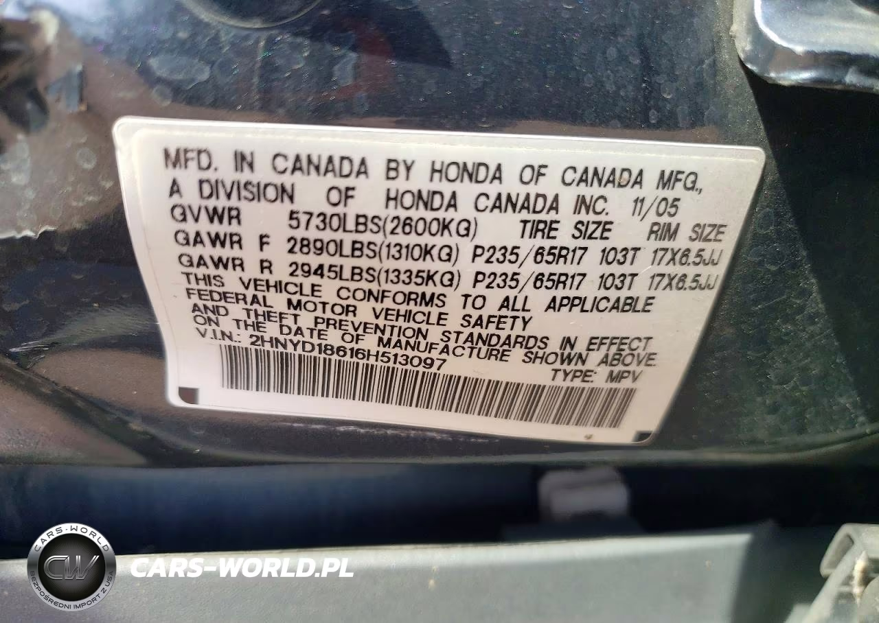 2006 Acura Mdx Touring VIN:2HNYD18616H513097 - 13