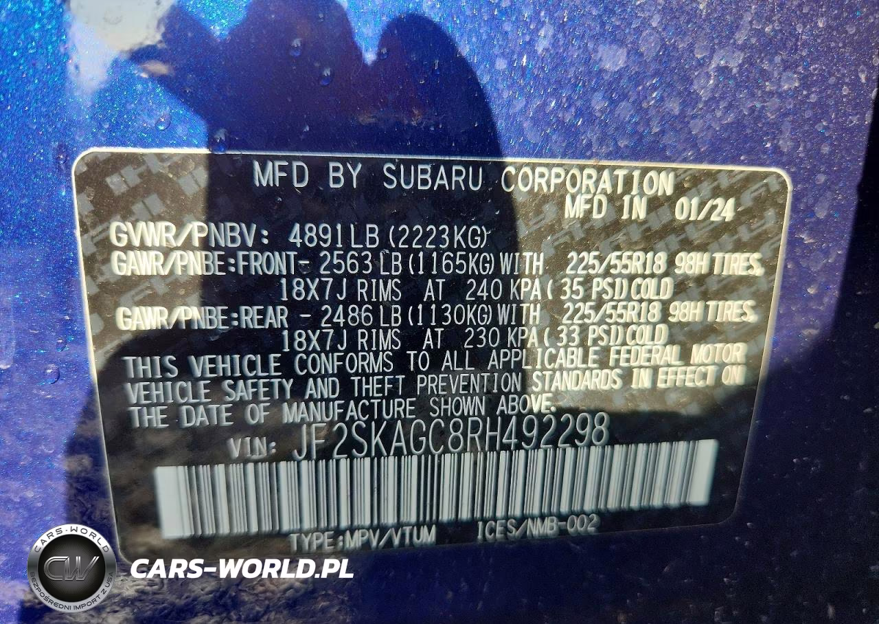 2024 Subaru Forester Sport VIN:JF2SKAGC8RH492298 - 12