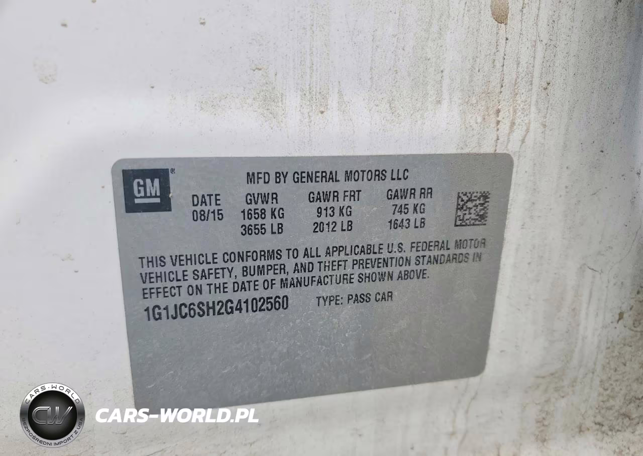 2016 Chev Sonic Lt VIN:1G1JC6SH2G4102560 - 12
