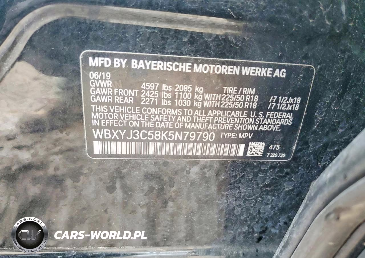 2019 BMW X2 Sdrive28I VIN:WBXYJ3C58K5N79790 - 12