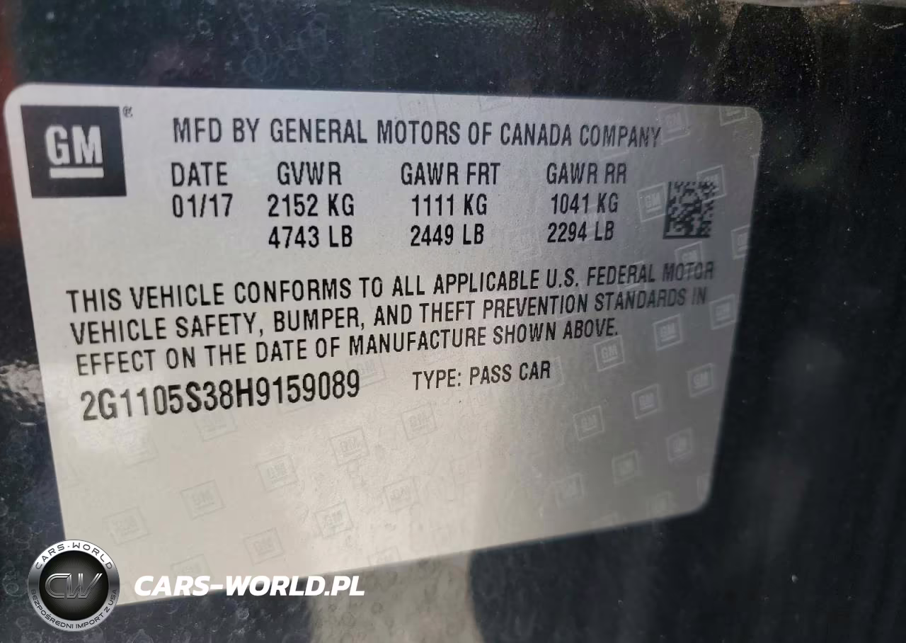 2017 Chevrolet Impala Lt VIN:2G1105S38H9159089 - 12