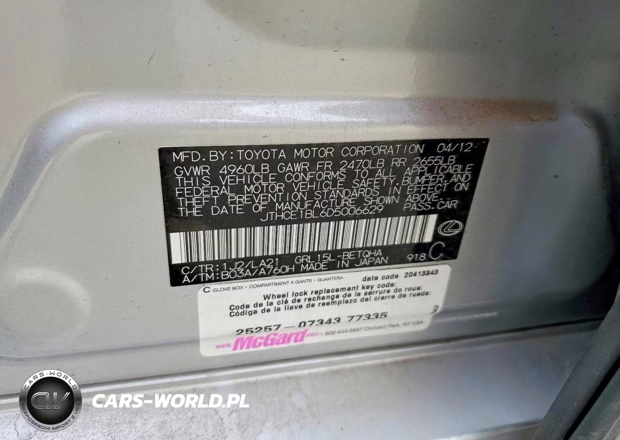 2013 Lexus Gs 350 VIN:JTHCE1BL6D5006629 - 12