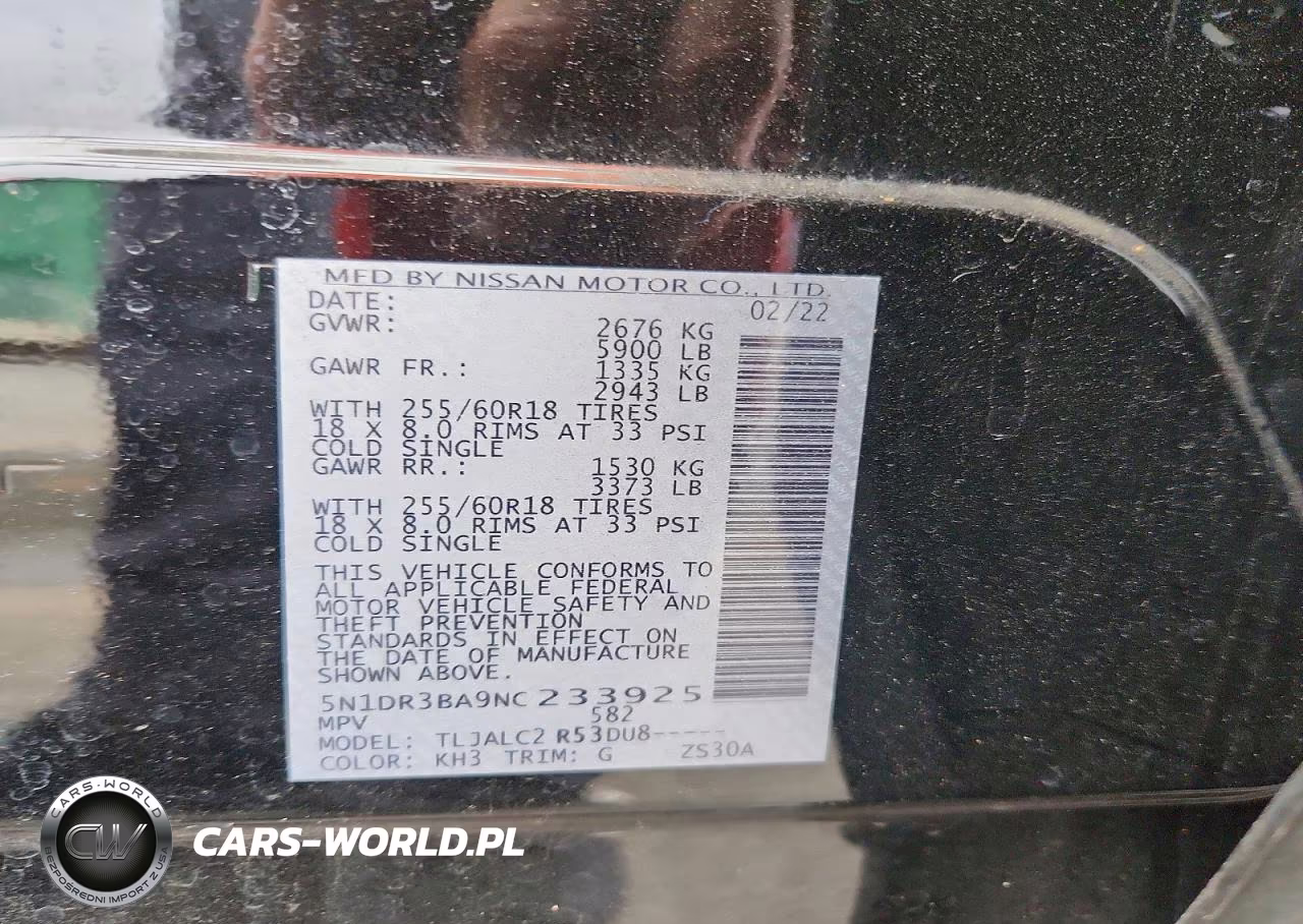 2022 Nissan Pathfinder Sv VIN:5N1DR3BA9NC233925 - 13