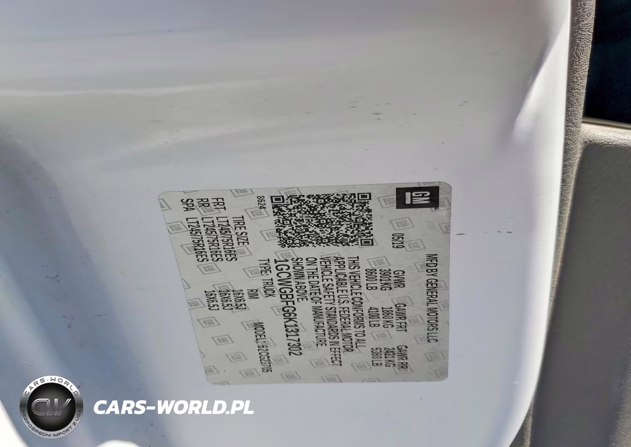 2019 Chevrolet Express 2500 Cargo Delivery Van VIN:1GCWGBFG6K1317302 - 13