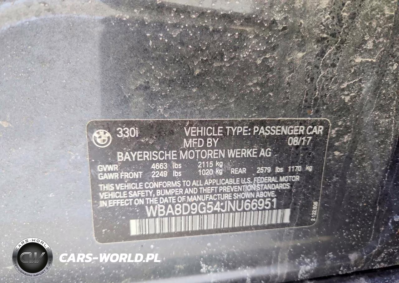 2018 BMW 330 Xi VIN:WBA8D9G54JNU66951 - 12