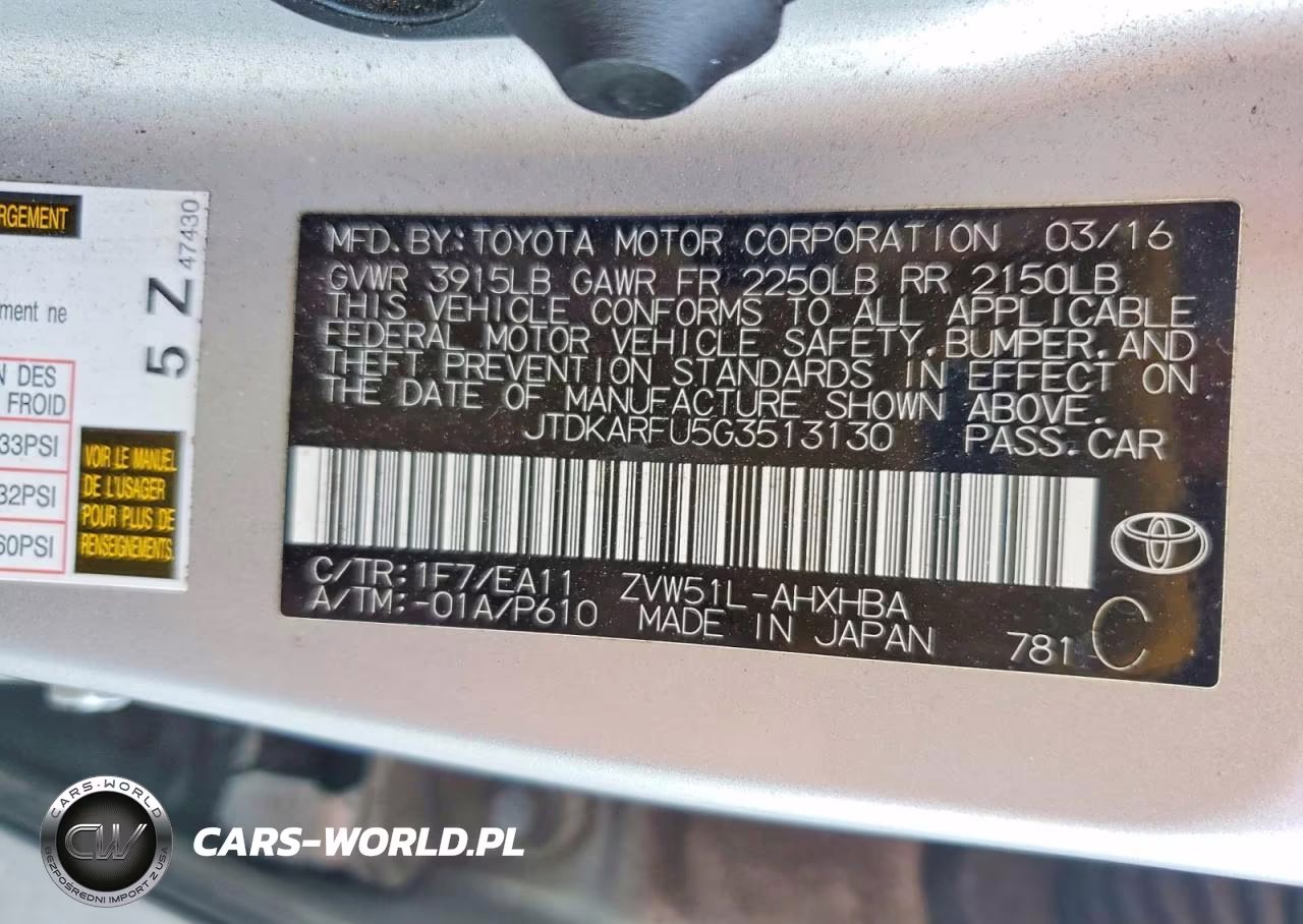 2016 Toyota Prius Three Touring VIN:JTDKARFU5G3513130 - 12