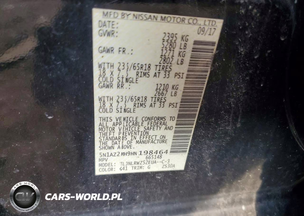 2017 Nissan Murano Sl VIN:5N1AZ2MH9HN198464 - 13