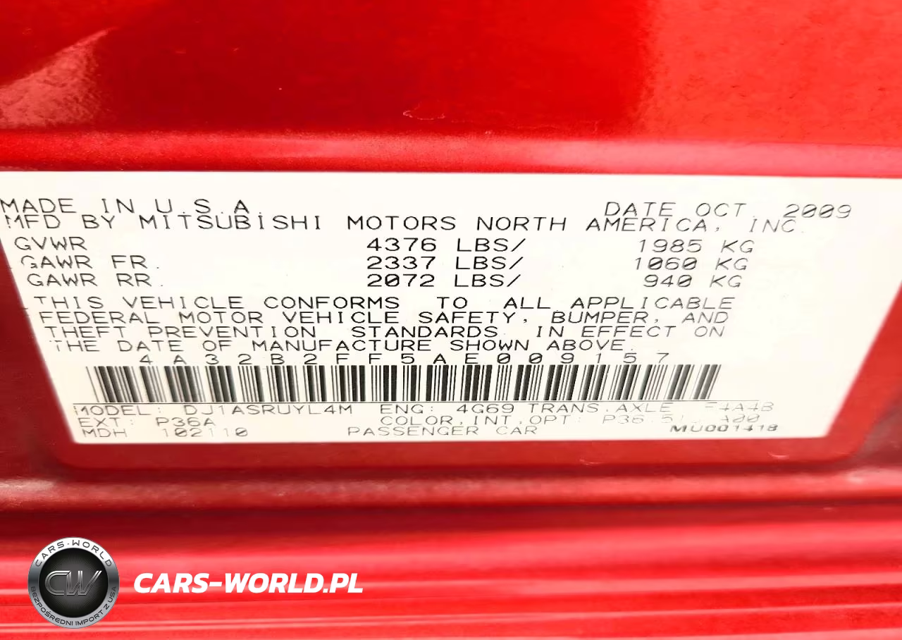 2010 Mitsubishi Galant Fe VIN:4A32B2FF5AE009157 - 12