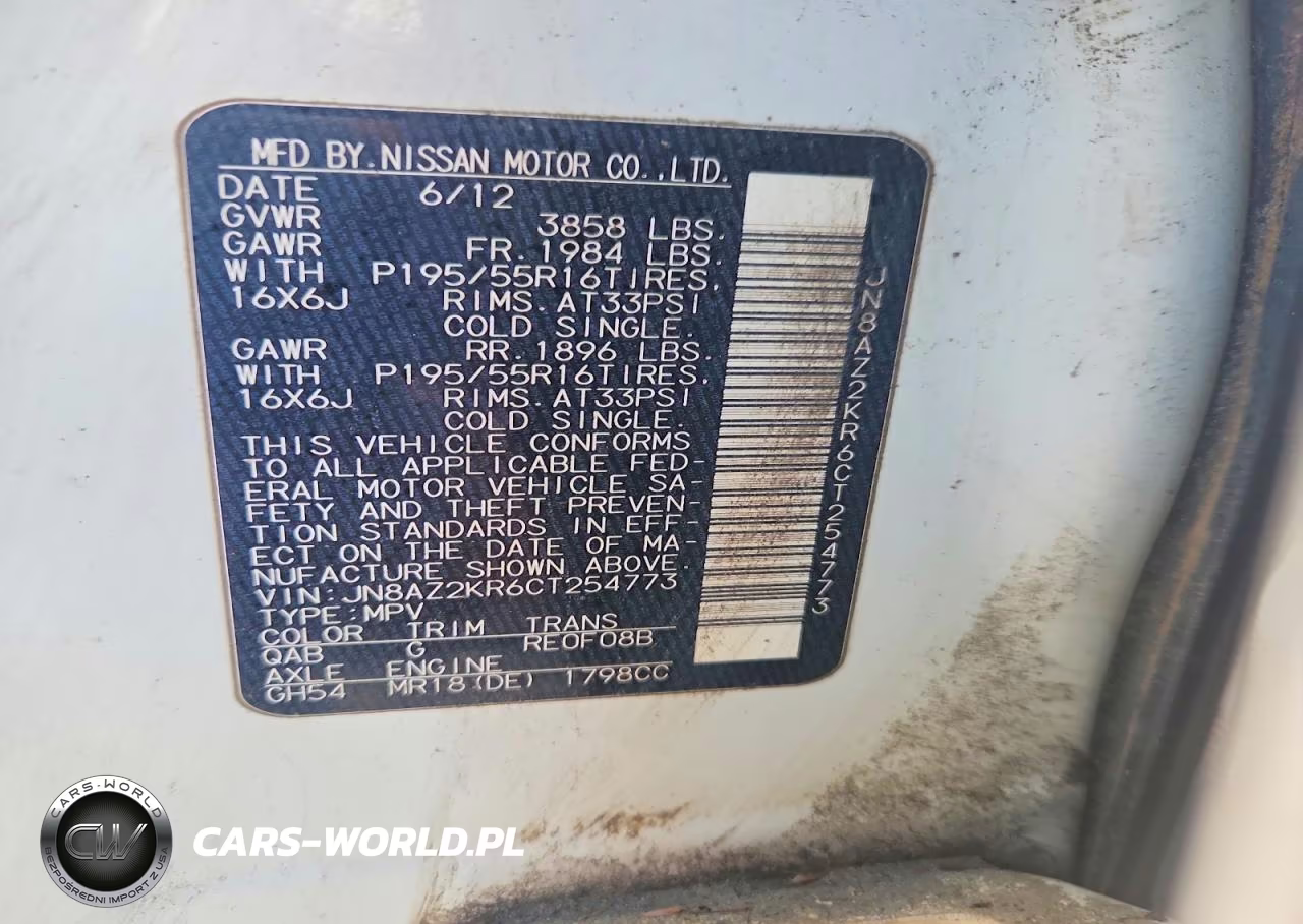 2012 Nissan Cube 1.8 VIN:JN8AZ2KR6CT254773 - 14