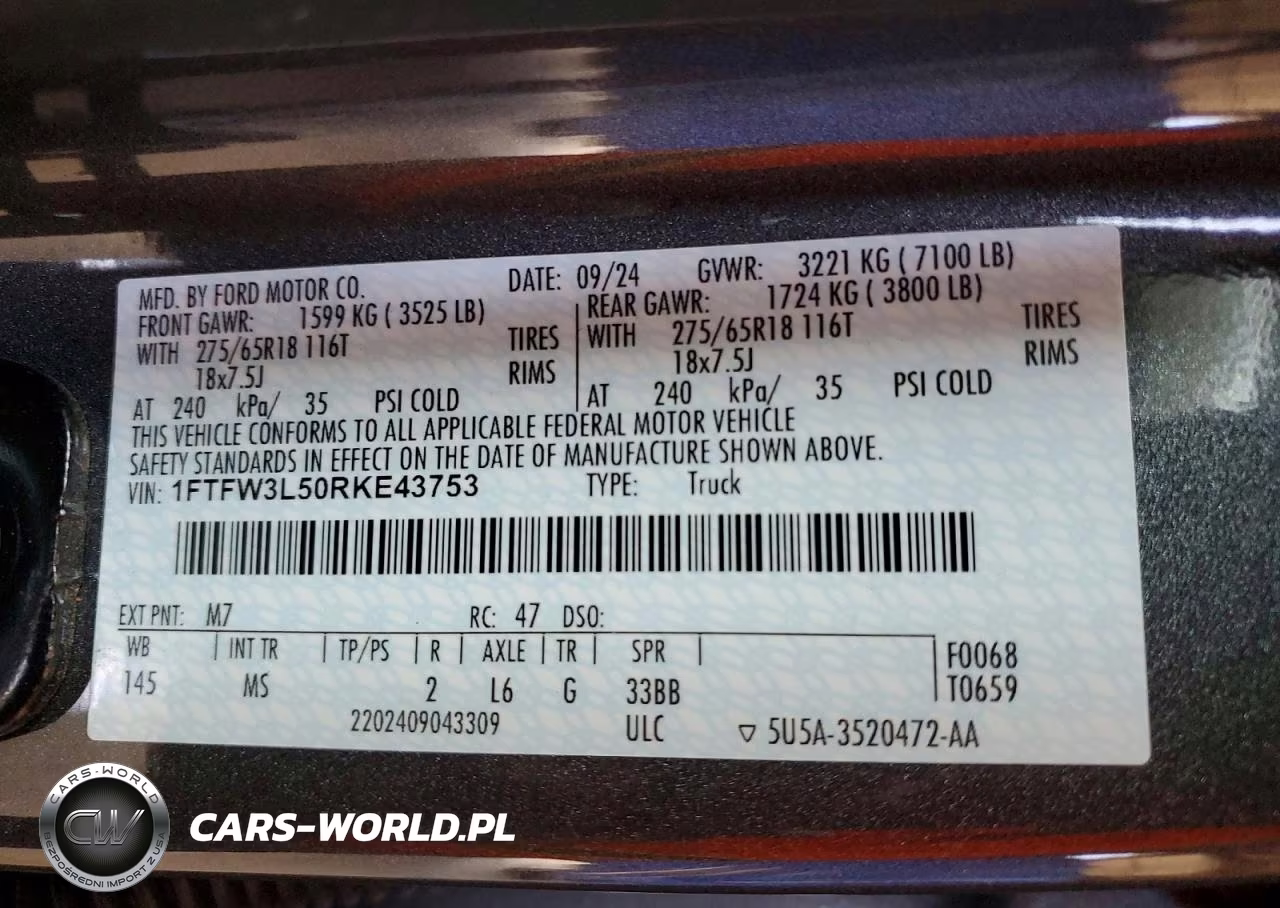 2024 Ford F150 Xlt VIN:1FTFW3L50RKE43753 - 13
