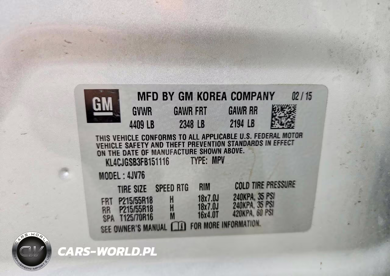 2015 Buick Encore VIN:KL4CJGSB3FB151116 - 13