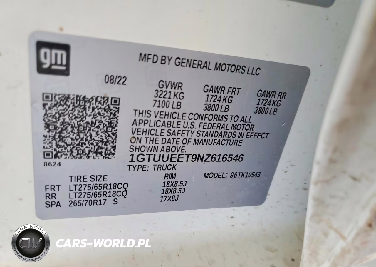 2022 GMC Sierra K1500 At4 VIN:1GTUUEET9NZ616546 - 12