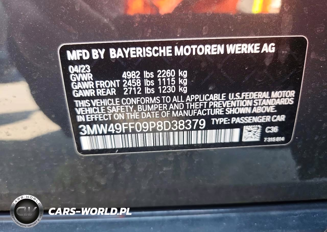 2023 BMW M340Xi VIN:3MW49FF09P8D38379 - 12