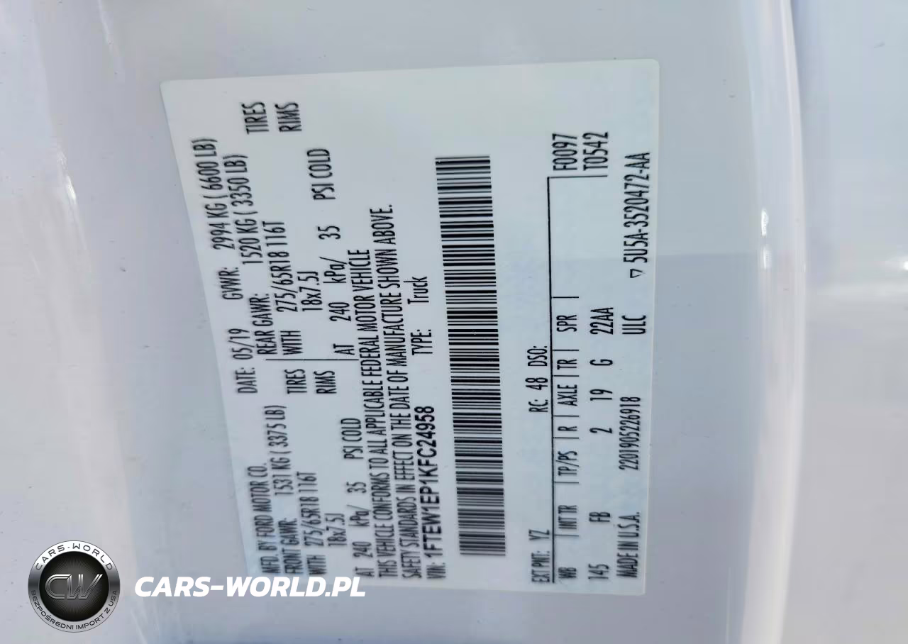 2019 Ford F150 Supercrew VIN:1FTEW1EP1KFC24958 - 12