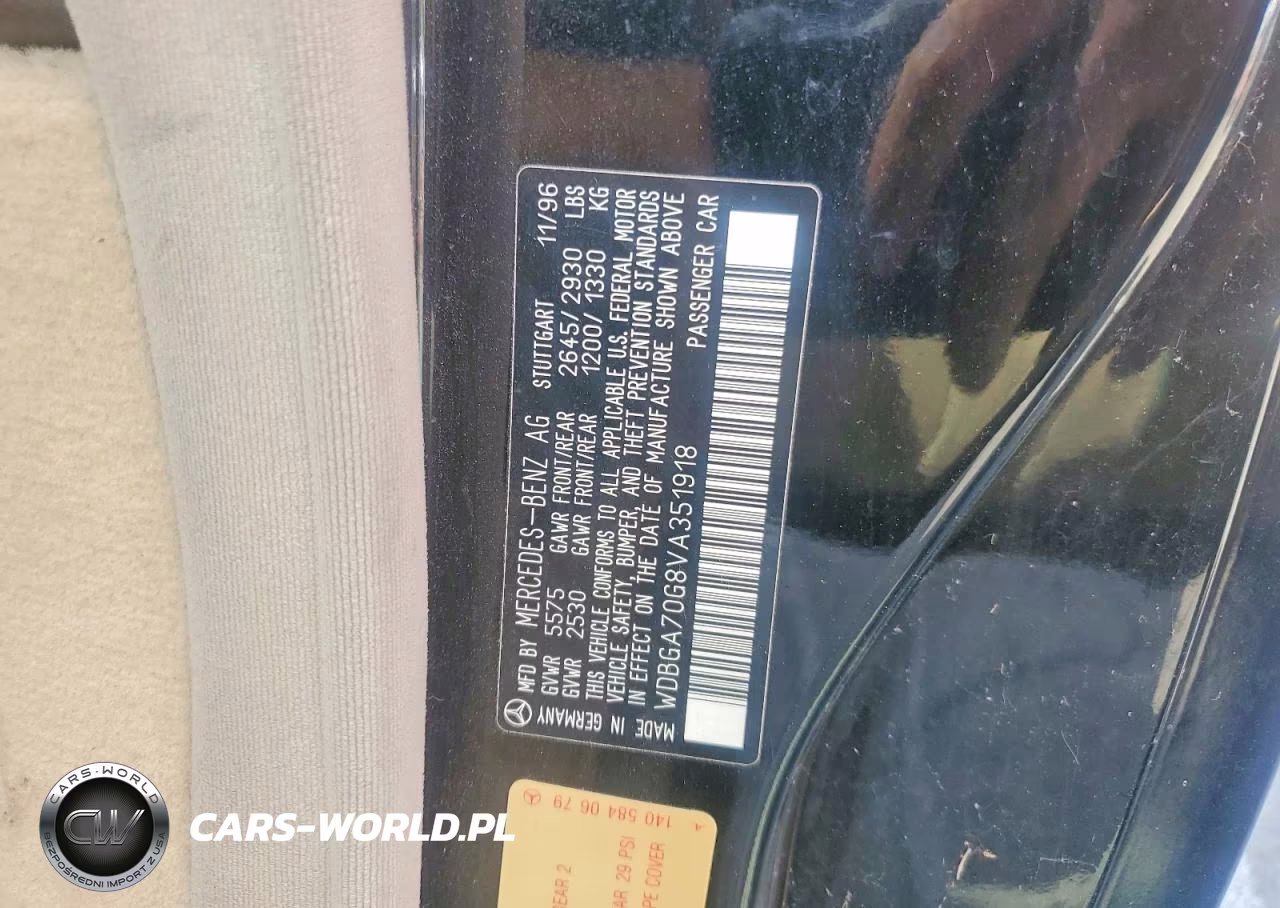 1997 Mercedes-Benz S 500 VIN:WDBGA70G8VA351918 - 12