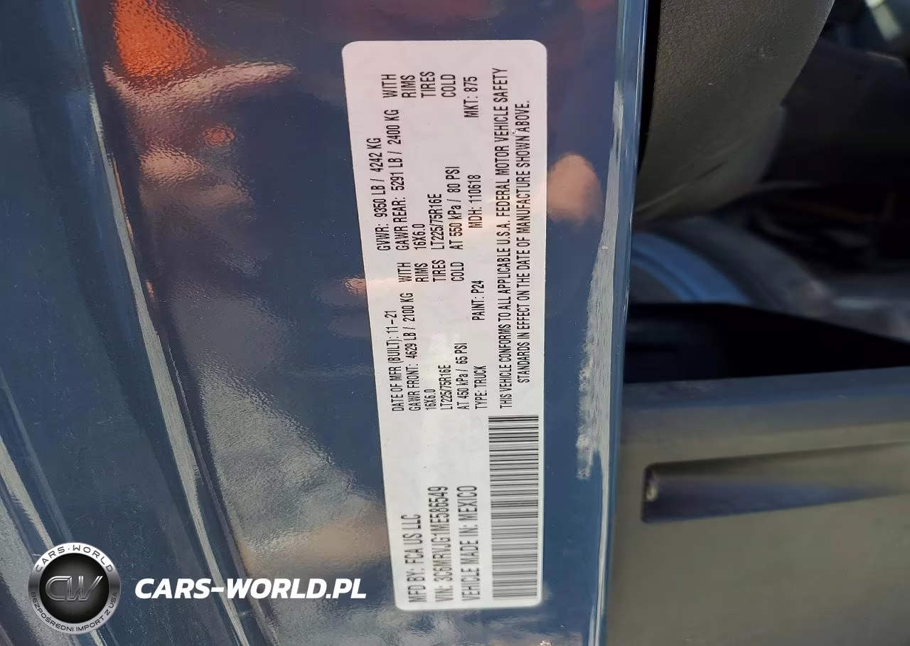 2021 Ram Promaster 3500 Delivery Van VIN:3C6MRVJG1ME586549 - 13