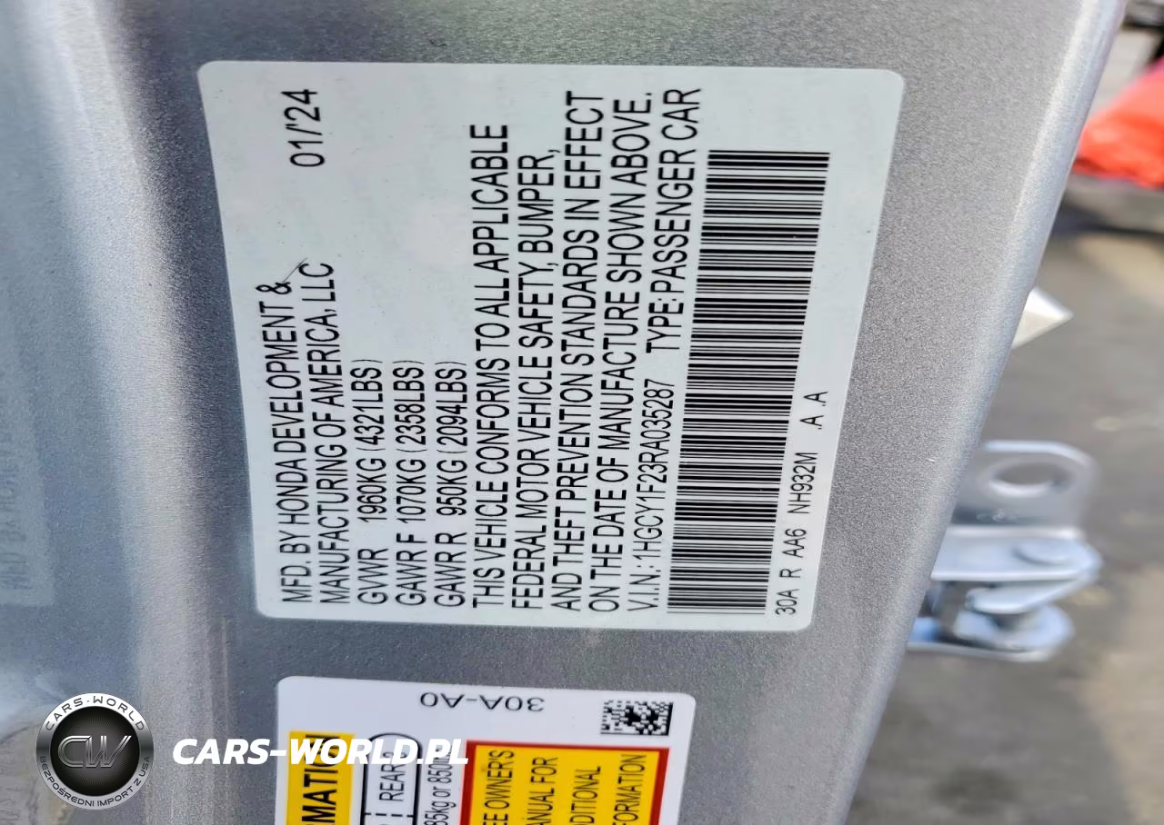 2024 Honda Accord Lx VIN:1HGCY1F23RA035287 - 12