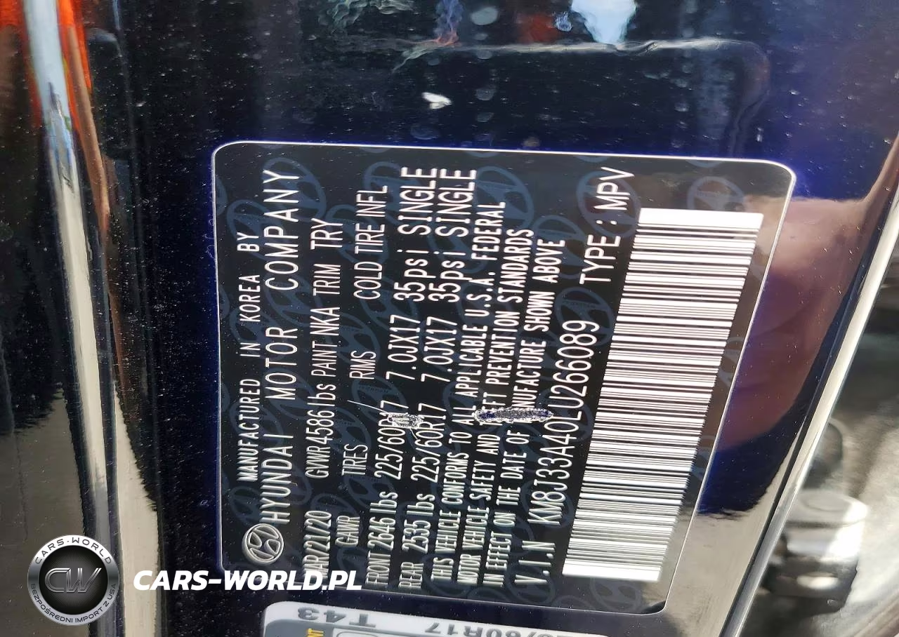 2020 Hyundai Tucson Value VIN:KM8J33A40LU266089 - 13