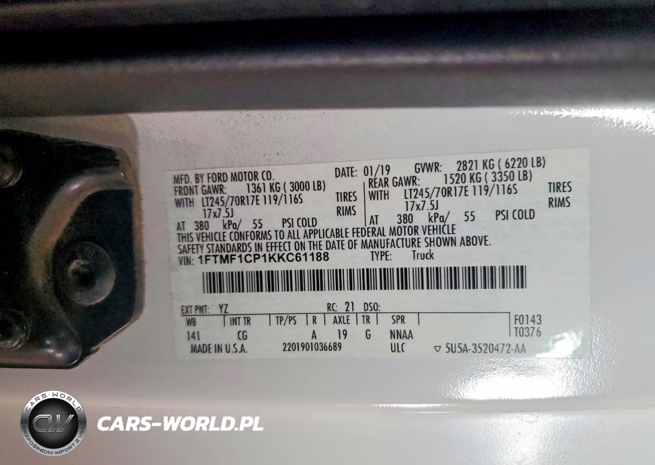 2019 Ford F150 VIN:1FTMF1CP1KKC61188 - 13