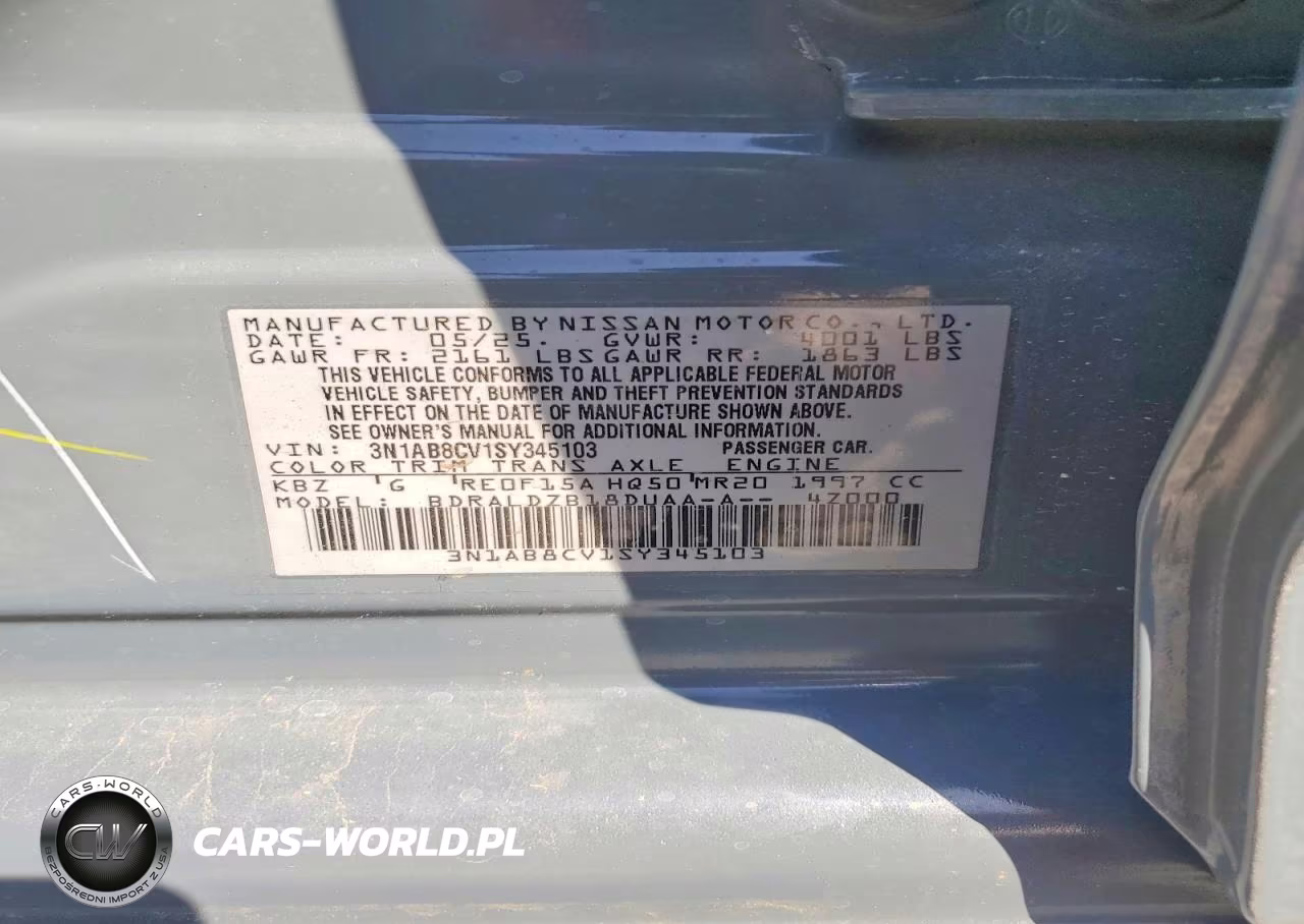 2025 Nissan Sentra Sv VIN:3N1AB8CV1SY345103 - 12