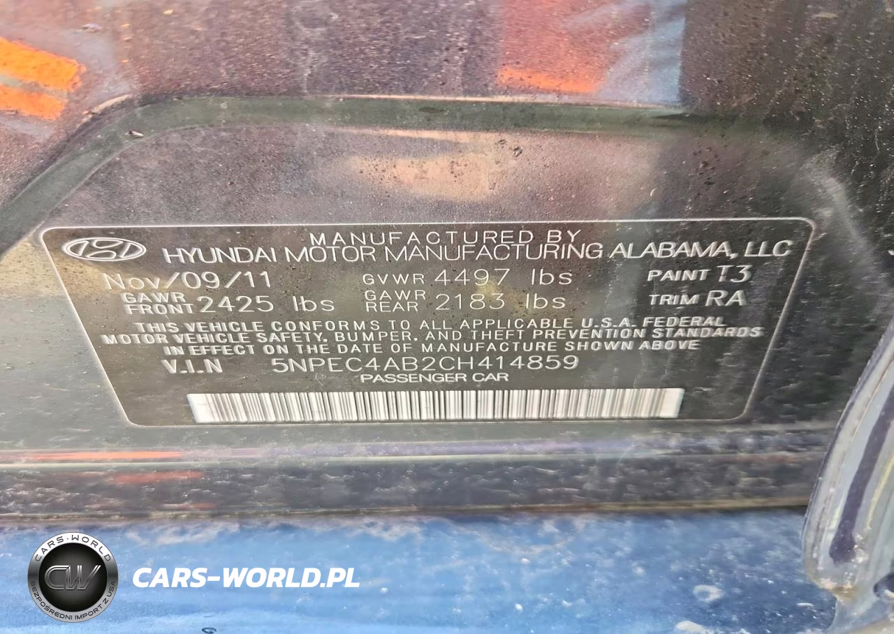 2012 Hyundai Sonata Se 2.0T VIN:5NPEC4AB2CH414859 - 12