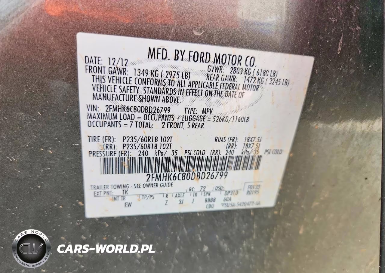 2013 Ford Flex Sel VIN:2FMHK6C80DBD26799 - 13