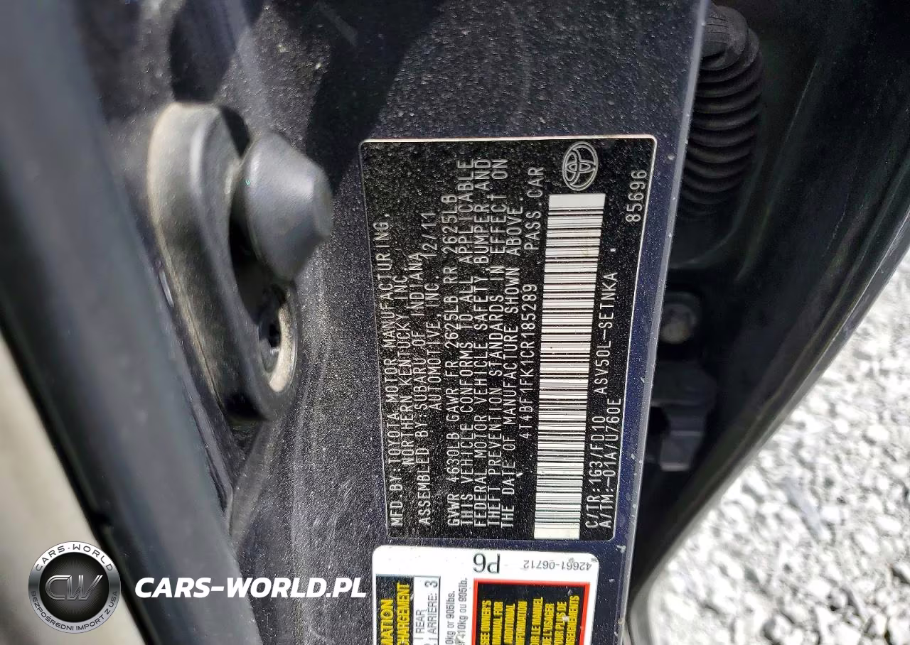 2012 Toyota Camry Le VIN:4T4BF1FK1CR185289 - 13