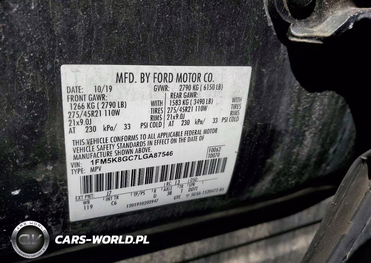 2020 Ford Explorer St VIN:1FM5K8GC7LGA87546 - 13