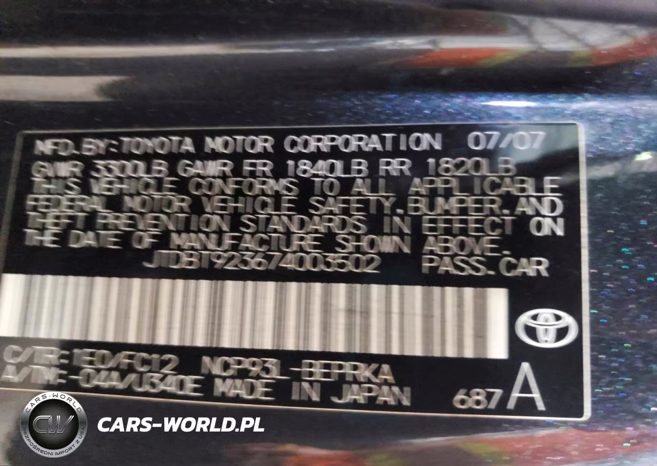 2007 Toyota Yaris Base VIN:JTDBT923674003502 - 12