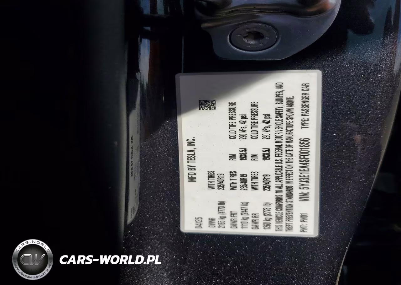 2025 Tesla Model 3 VIN:5YJ3E1EA4SF001856 - 13