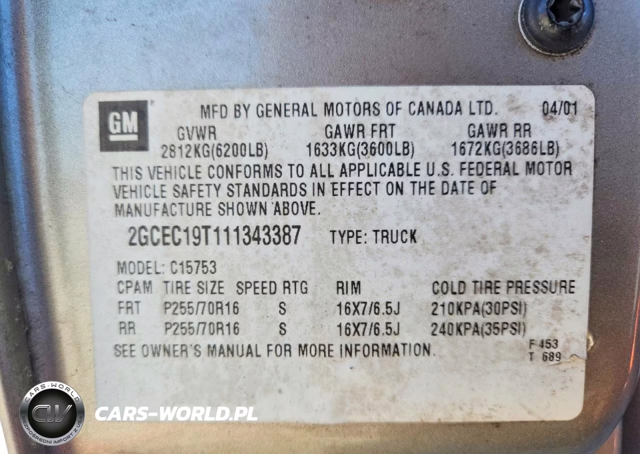 2001 Chevrolet Silverado C1500 VIN:2GCEC19T111343387 - 12