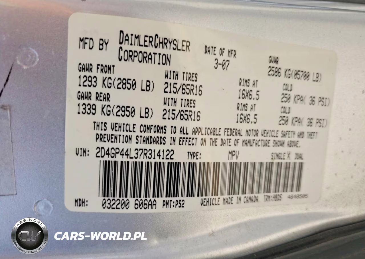 2007 Dodge Grand Caravan Sxt VIN:2D4GP44L37R314122 - 13