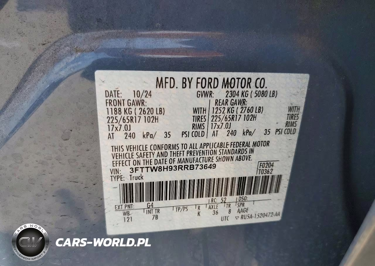 2024 Ford Maverick VIN:3FTTW8H93RRB73649 - 13