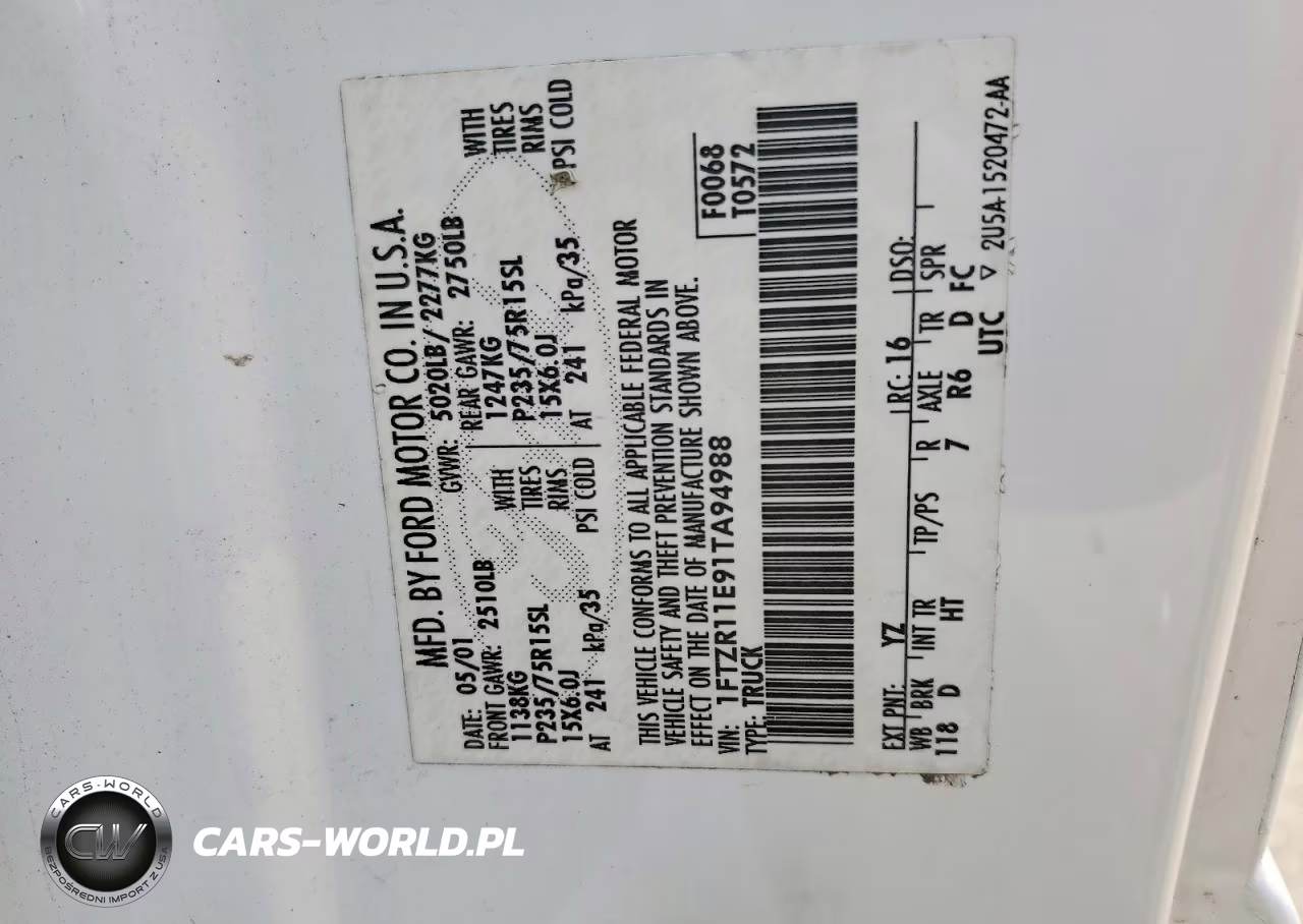 2001 Ford Ranger VIN:1FTZR11E91TA94988 - 12