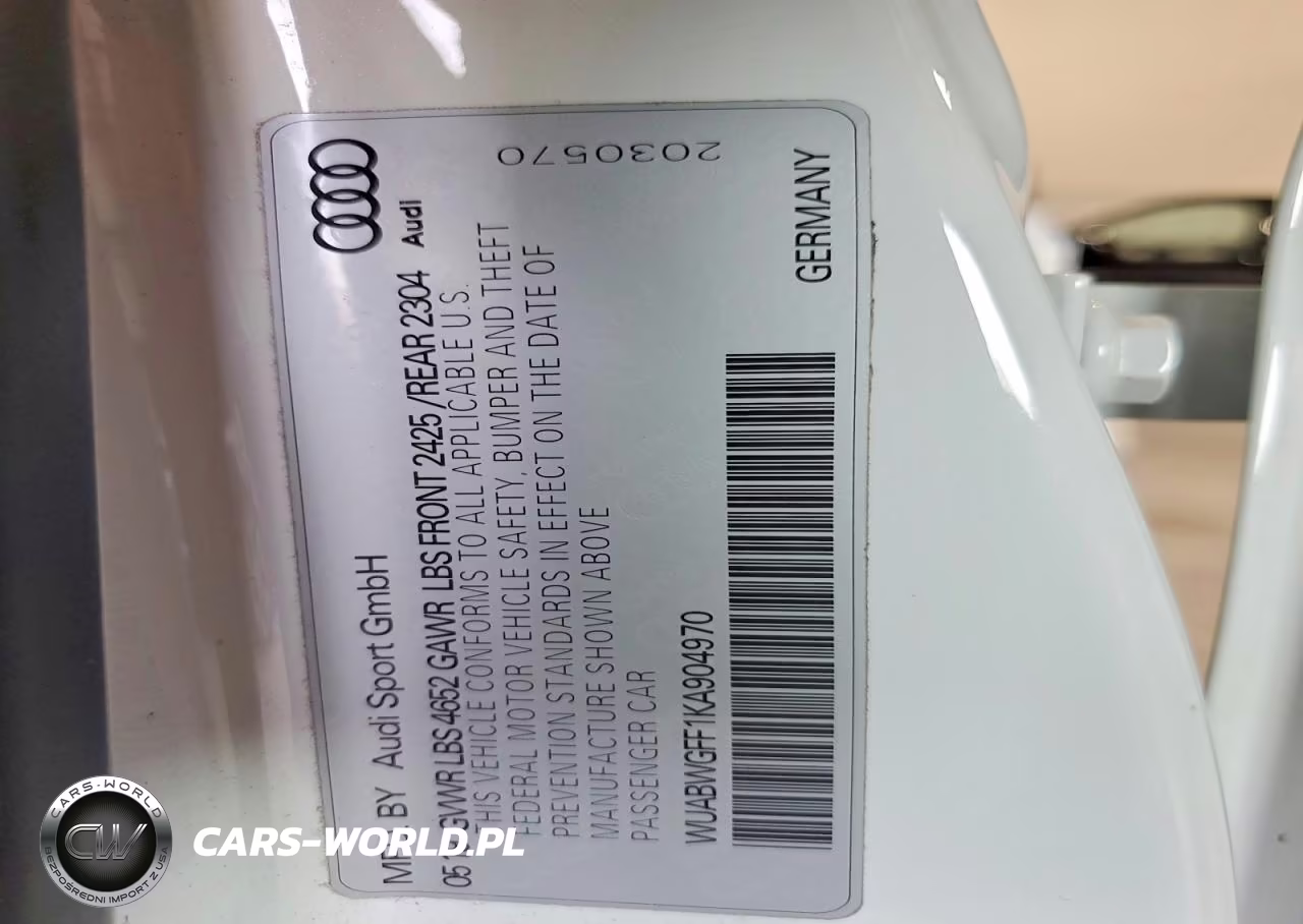 2019 Audi Rs3 VIN:WUABWGFF1KA904970 - 12