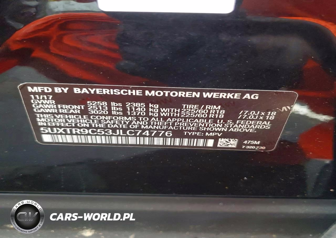 2018 BMW X3 xDrive30I VIN:5UXTR9C53JLC74776 - 12