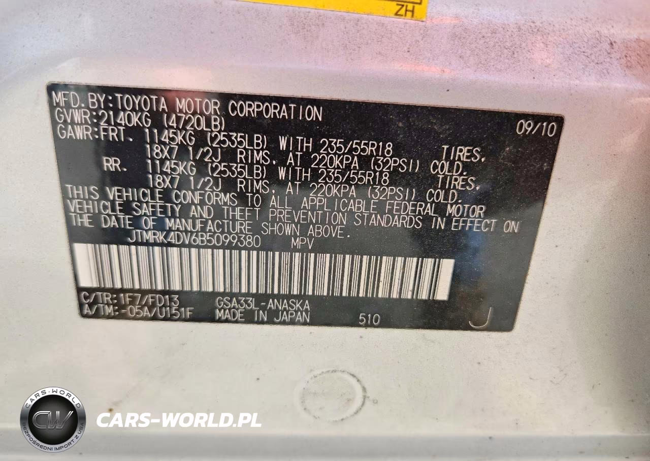 2011 Toyota Rav4 Sport VIN:JTMRK4DV6B5099380 - 13