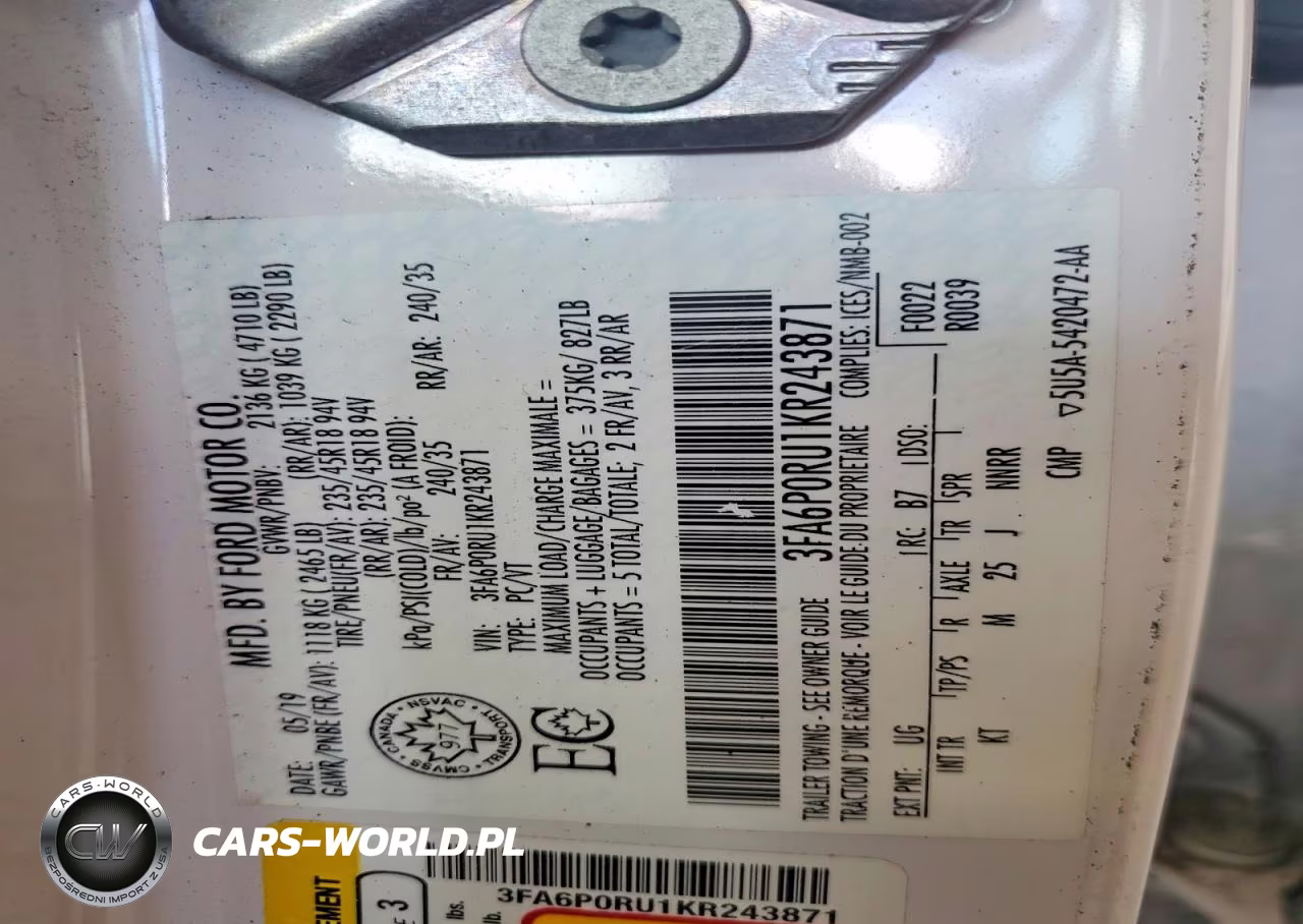 2019 Ford Fusion Titanium VIN:3FA6P0RU1KR243871 - 12