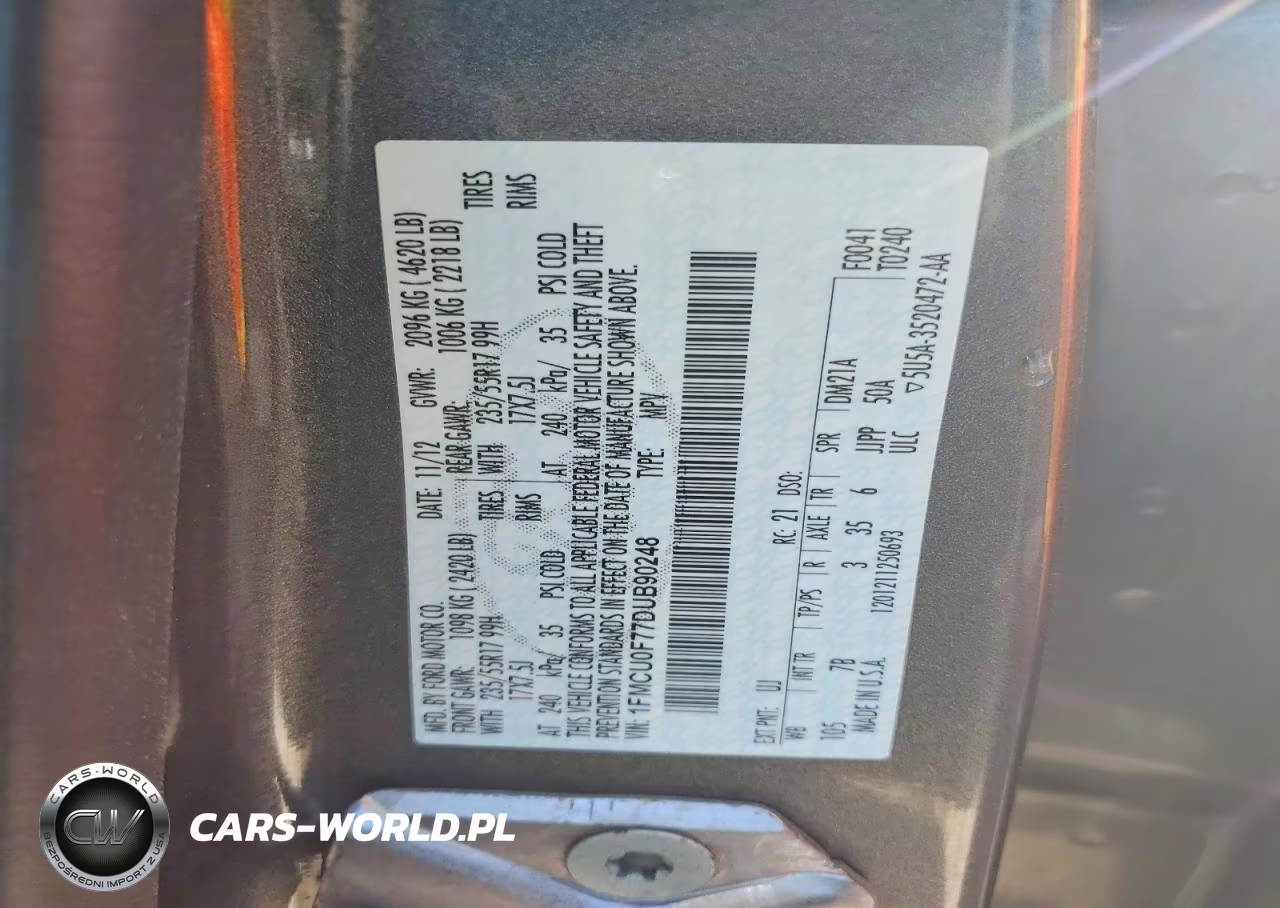 2013 Ford Escape S VIN:1FMCU0F77DUB90248 - 13