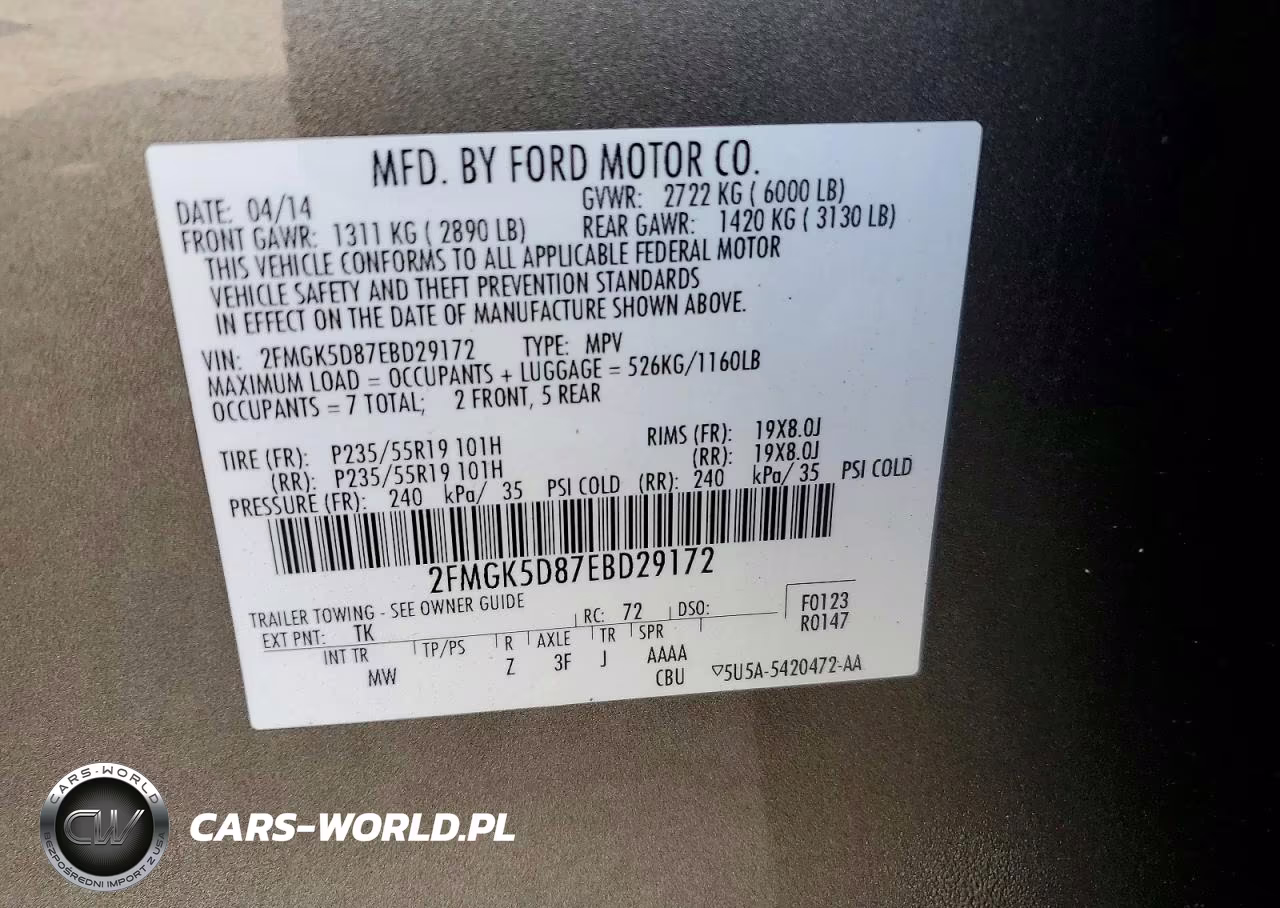 2014 Ford Flex Limited VIN:2FMGK5D87EBD29172 - 13