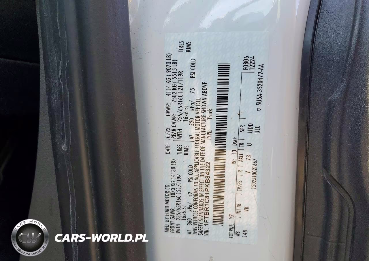2023 Ford Transit 250 Delivery Van VIN:1FTBR1C81PKB84322 - 13