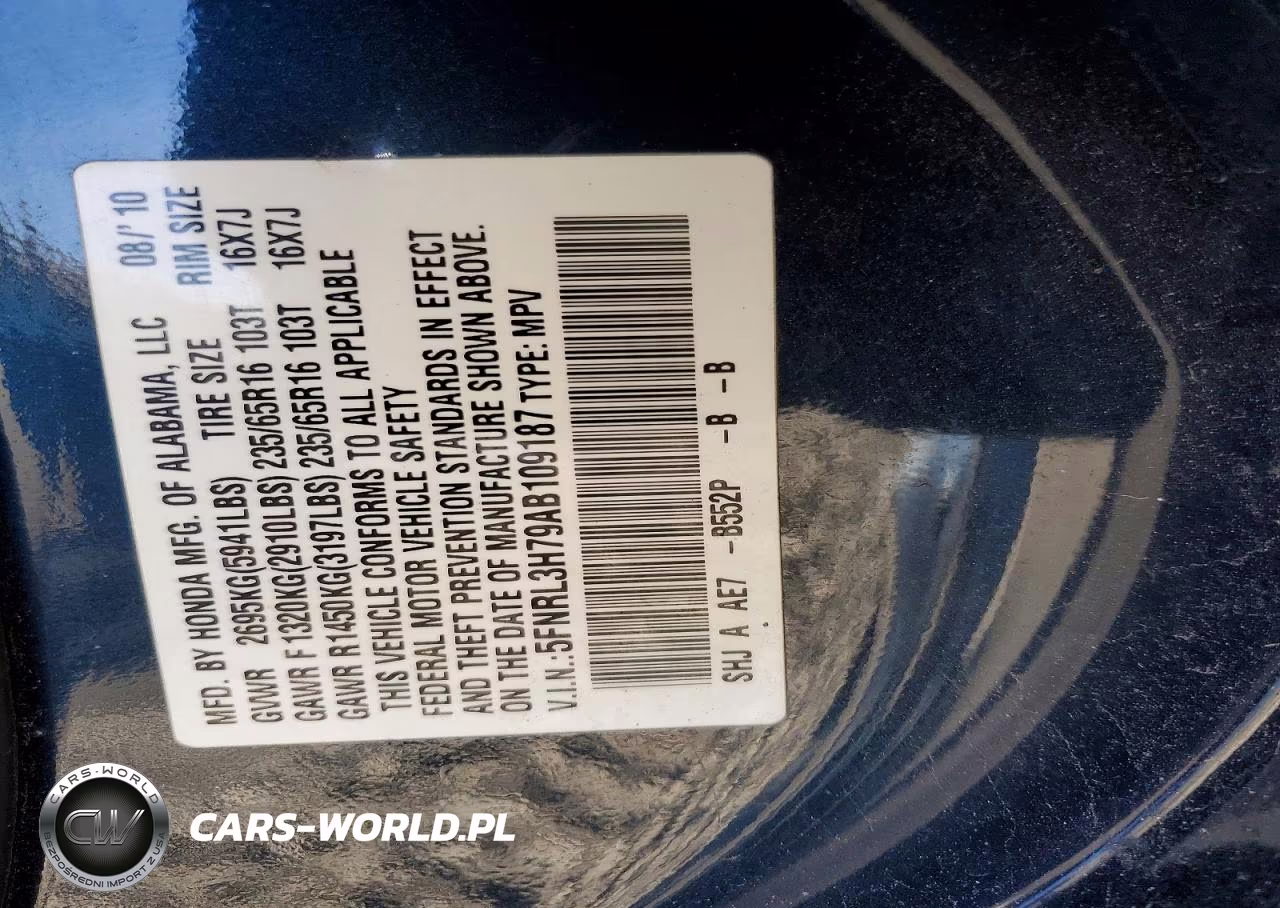 2010 Honda Odyssey Exl VIN:5FNRL3H79AB109187 - 14