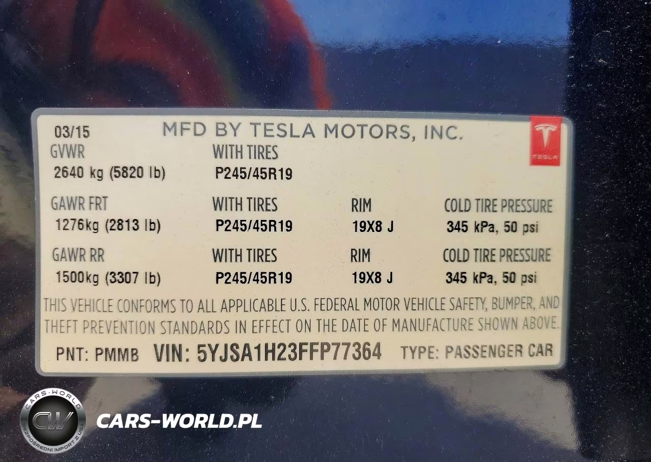 2015 Tesla Model S 85D VIN:5YJSA1H23FFP77364 - 12
