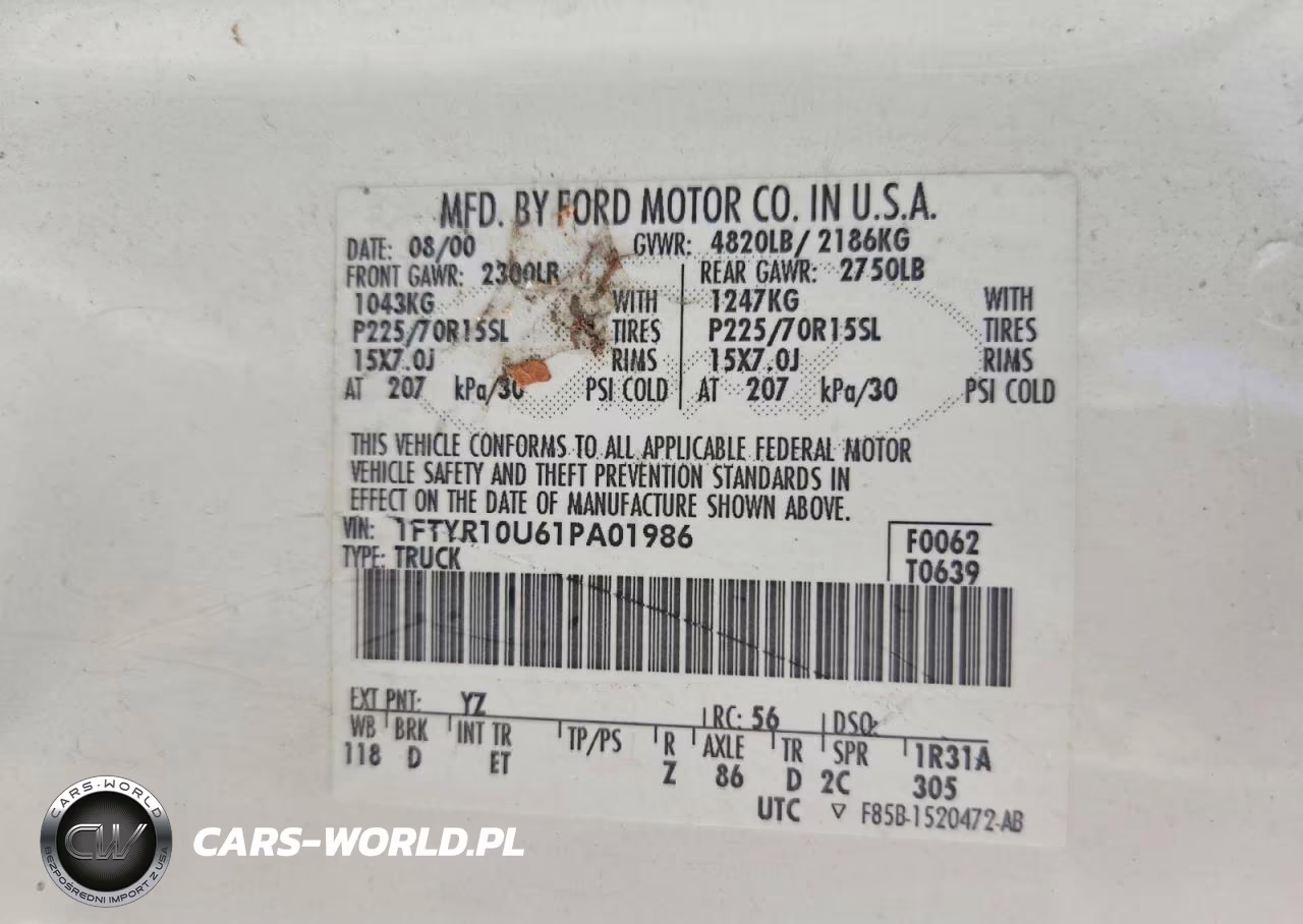 2001 Ford Ranger VIN:1FTYR10U61PA01986 - 12