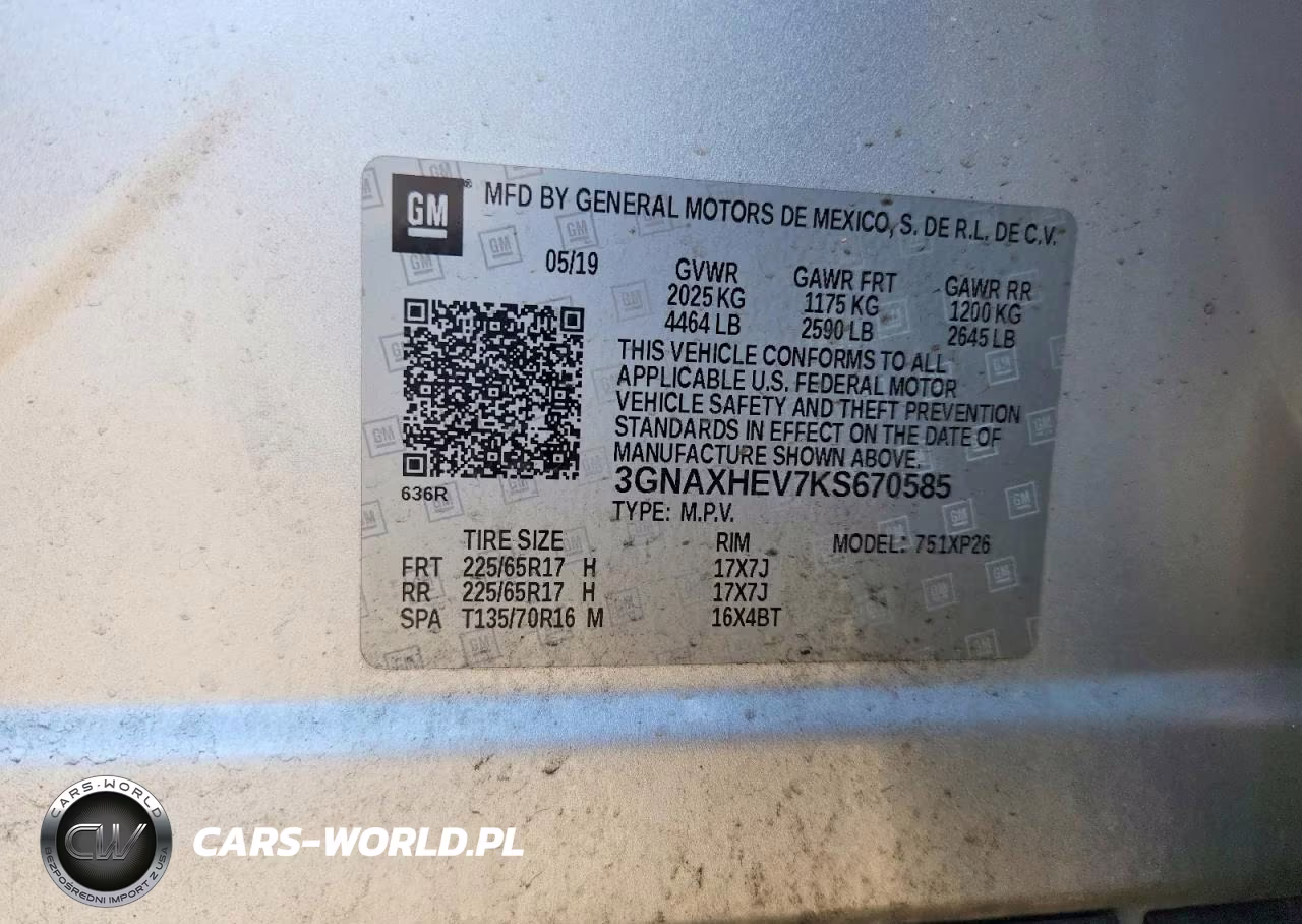 2019 Chevrolet Equinox Ls VIN:3GNAXHEV7KS670585 - 13