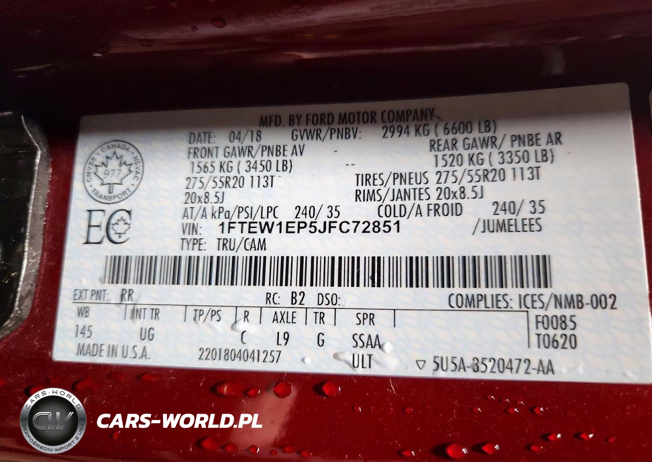 2018 Ford F150 Supercrew VIN:1FTEW1EP5JFC72851 - 13