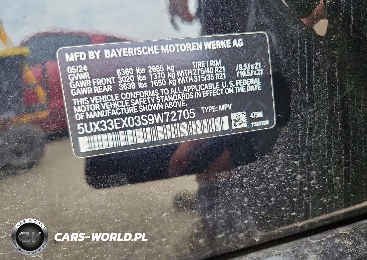 2025 BMW X6 xDrive40I VIN:5UX33EX03S9W72705 - 12